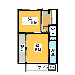 ビレッジハウス穂積1号棟 2Kの間取図画像