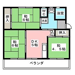 ビレッジハウス本巣1 3DKの間取図画像