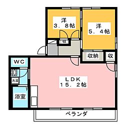 3POINTB 2LDKの間取図画像