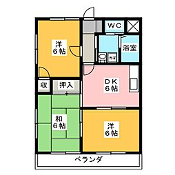 レジデンスYSR 3DKの間取図画像