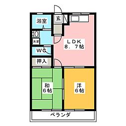 エポックハイムけんせいA 2LDKの間取図画像