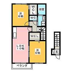 クレメント 2LDKの間取図画像