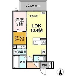 バーディー穂積 1LDKの間取図画像