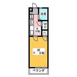 グランド・イン・モトス 1Kの間取図画像