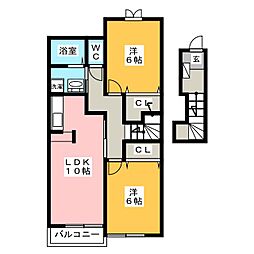 エルカーサA 2LDKの間取図画像