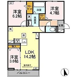 ビアン　トゥール 2階3LDKの間取り