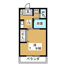 VillageHouse 1Kの間取図画像