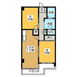 岐陽コーポレイション 2LDKの間取図画像