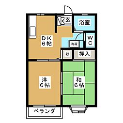 エルガーデンC 2DKの間取図画像