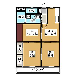 ビクトリーマンション 3DKの間取図画像