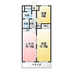 サニーヒル祥 2LDKの間取図画像