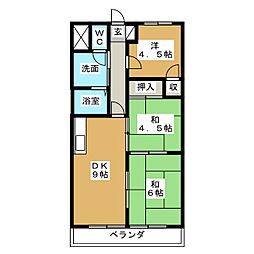 吉田マンション・城房 3LDKの間取図画像