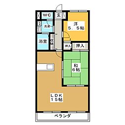 サニーコート 2LDKの間取図画像