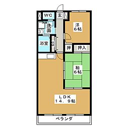サニーヒル祥 2LDKの間取図画像