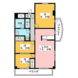 レジデンスタツミ2番館 3LDKの間取図画像