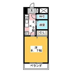 ルミエール青山6 1Kの間取図画像