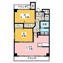 グランシエル 2LDKの間取図画像