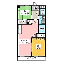 レッドヒルシャロウ 2LDKの間取図画像