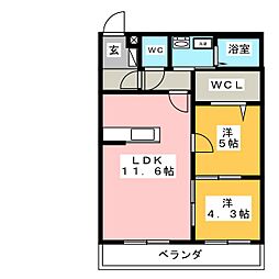 ベーシックマンション3 2LDKの間取図画像