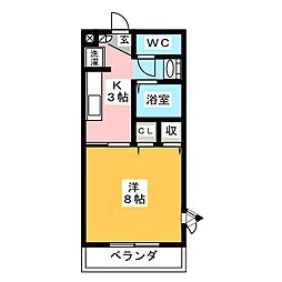 ルブラ 1Kの間取図画像