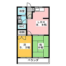 ウエスタンシティ 2LDKの間取図画像