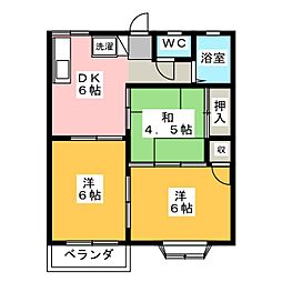 レヂデンス下沖A 3DKの間取図画像