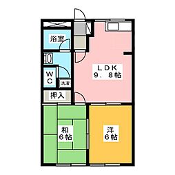 メゾンノーブル 2DKの間取図画像