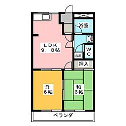 メゾンノーブル 2DKの間取図画像