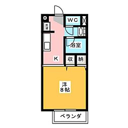 サープラスワンM 1Kの間取図画像