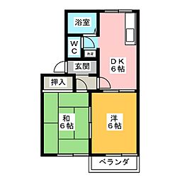 ニューハイツ土岐2 2DKの間取図画像