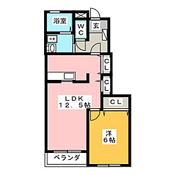 スター・マグノリアC 1LDKの間取図画像