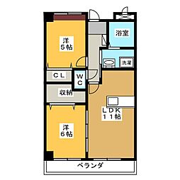 ラルジュエクセレンテ 2LDKの間取図画像
