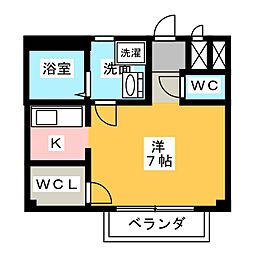 エスポワール穂並1 1Kの間取図画像