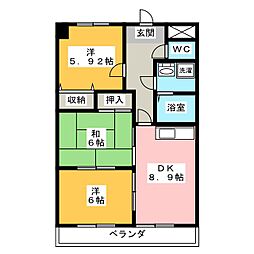 N's餐霞園 3DKの間取図画像