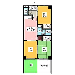 ボヌール穂並 3DKの間取図画像