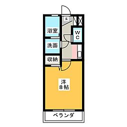 ロジュマンプラティーク 1Kの間取図画像