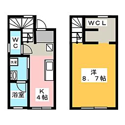 エスタシオンコートB 1Kの間取図画像