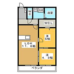 Mr.Coltrane 2LDKの間取図画像
