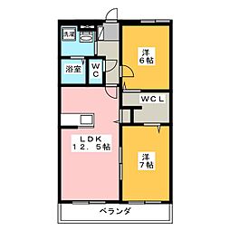 フラグランツァ 2LDKの間取図画像