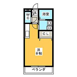 サンビレッジ白金 ワンルームの間取図画像