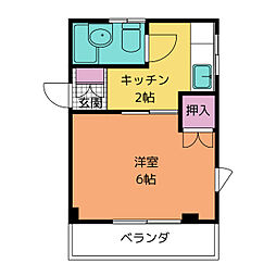メゾン・ド・フローラ 1Kの間取図画像