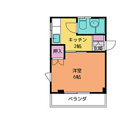 メゾン・ド・フローラ 1Kの間取図画像