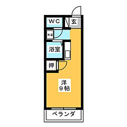 グリーンガーデン春里 ワンルームの間取図画像