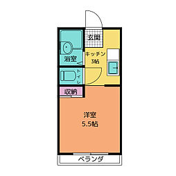 ルミエール野村 ワンルームの間取図画像