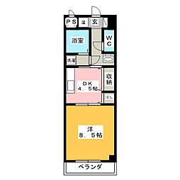 LePlace2000 1DKの間取図画像