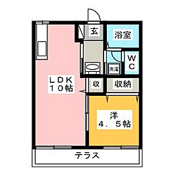 メゾン平賀 1LDKの間取図画像