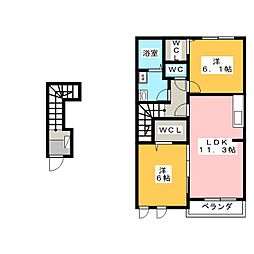 メリオル 2LDKの間取図画像