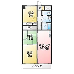 グランデージ関 3LDKの間取図画像