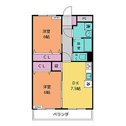 Esplanade 2DKの間取図画像