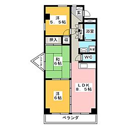 ウエストパーク寿A 3DKの間取図画像